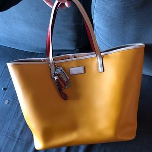 Bright Leather Coach Tote Bag